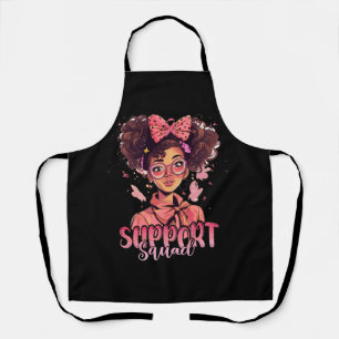 Delantal Squad Messy Bun Guerrero Rosa Cáncer de Mama