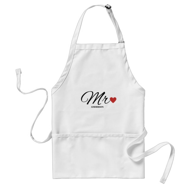 Delantal Sr. Parejas Personalizadas Nombre Apron Adulto (Frente)