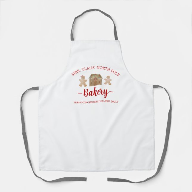 Delantal Sra. Claus Bakery Navidades, Mediano Apron (Anverso)