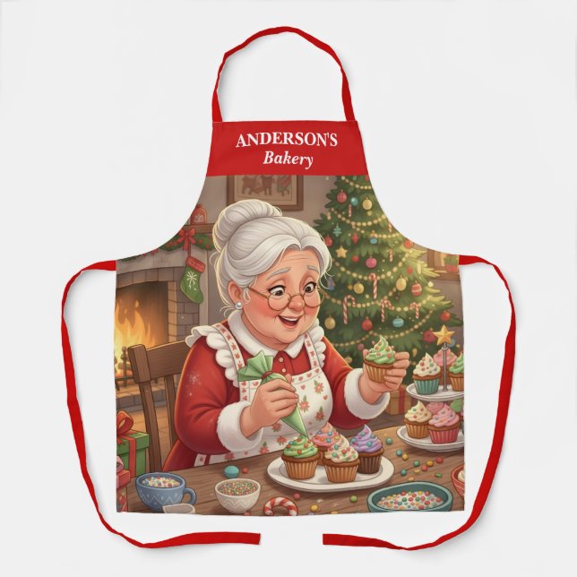 Delantal Sra. Claus Holiday Cupcake Apron (Anverso)