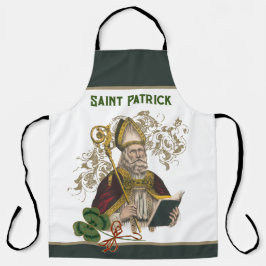 Delantal St. Patrick Irish Shamrock Green Gold Catholic A
