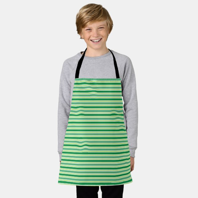 Delantal St. Patrick's Day Green Stripes Pattern-54608 (Gastado)