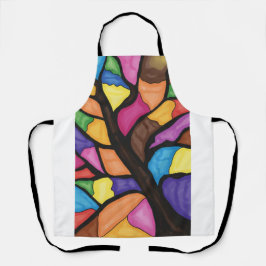 Delantal Stain glass tree art 