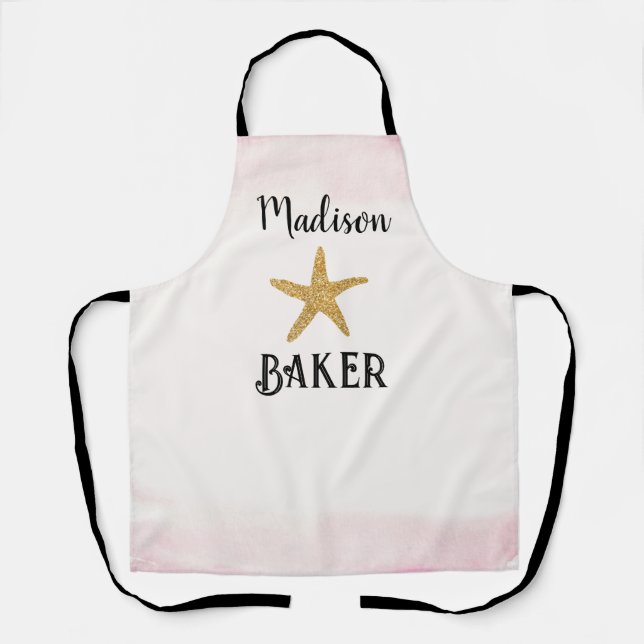 Delantal Star Baker Ombre Rosa Personalizado (Anverso)