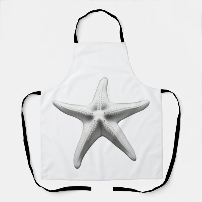 Delantal Starfish negro y blanco (Anverso)