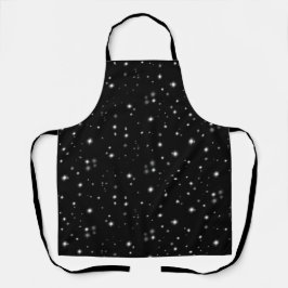Delantal Starlight Sparkles Black and White Stars