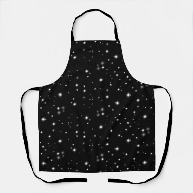 Delantal Starlight Sparkles Black and White Stars (Anverso)