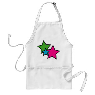 Delantal Stars Green Pink Blue Black