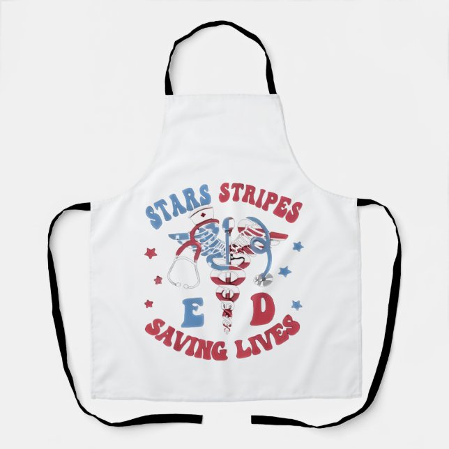 Delantal Stars Stripes E D Salvando vidas (Anverso)