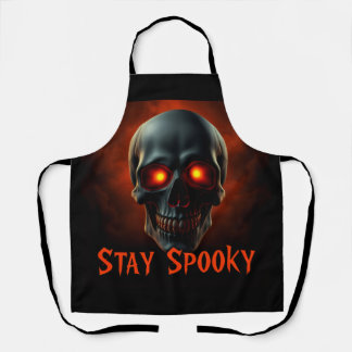 Delantal Stay Spooky Gothic Skull Apron