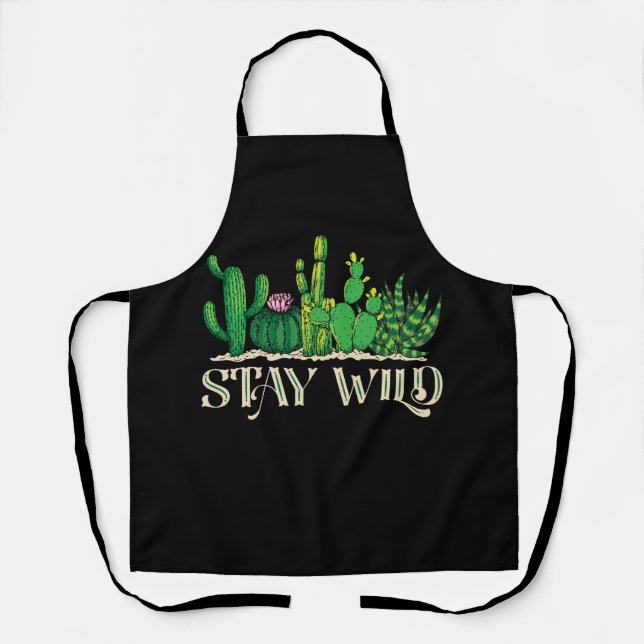 Delantal Stay Wild Funny Cactus (Anverso)