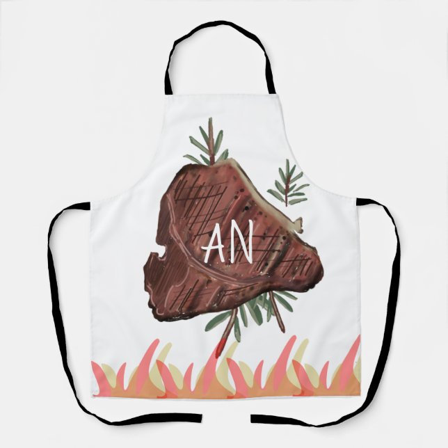 Delantal Steak Art BBQ Día del Padre Abuelo Regalo Adulto (Anverso)