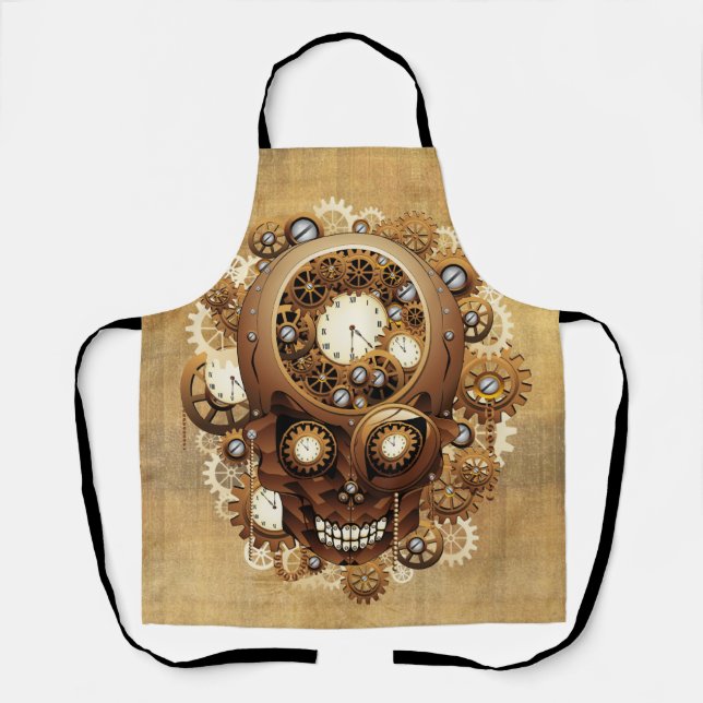 Delantal Steampunk Skull Estilo Gótico (Anverso)