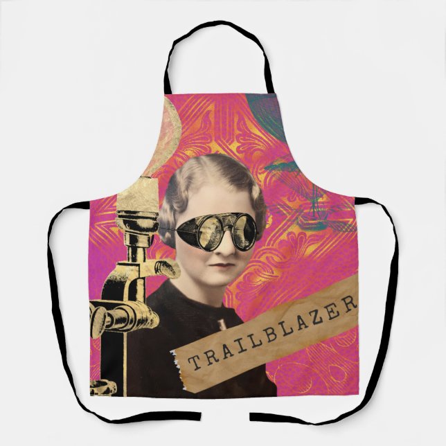 Delantal Steampunk Woman Trailblazer Pop Art (Anverso)