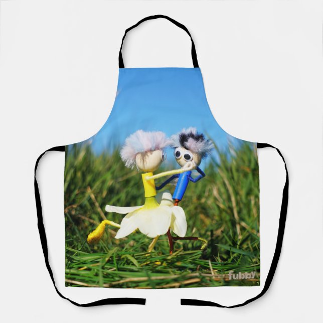 Delantal Stijldansende Fubby's in Narcissen jurk. (Anverso)