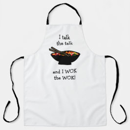 Delantal Stir-Fry Wok la divertida comida china