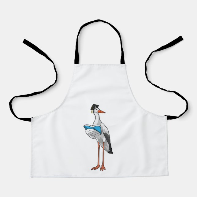 Delantal Stork como profesor con libro (Anverso)