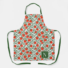 Delantal Strawberry Rustic Farmhouse Monogram