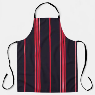 Delantal Stripe pattern with navy blue, white and red verti