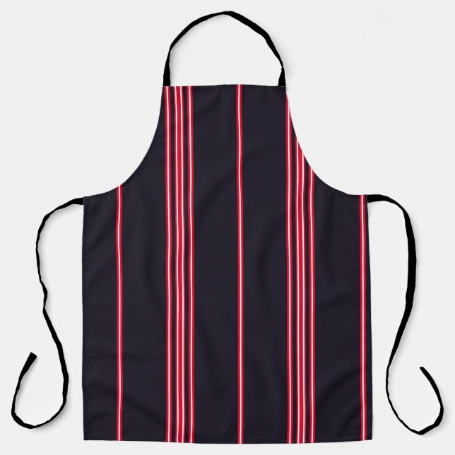 Delantal Stripe pattern with navy blue, white and red verti (Anverso)
