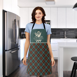 Delantal Stylish Red & Cream Tartan – Perfect for Cooking