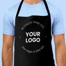 Delantal Su logotipo comercial y su texto editable | Blanco