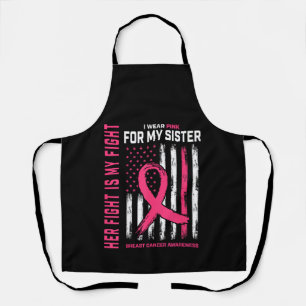 Delantal Su lucha es mi lucha Llevo rosa Hermana Cáncer de