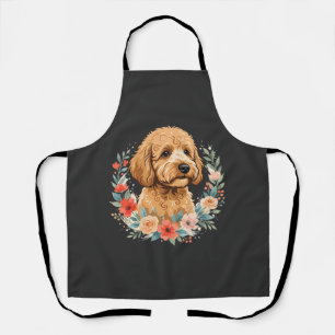 Delantal Sublimación Redonda de Perro Floral