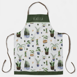 Delantal Suculentas personalizadas y patrón de planta en ma