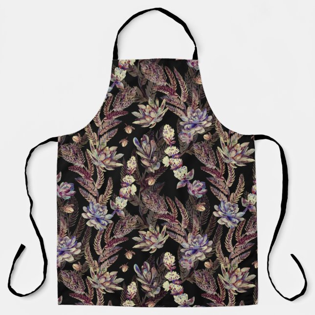 Delantal Suculento Jardín: Modelo Floral de moda (Anverso)