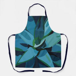 Delantal Suculentos Cactus Agave Azul
