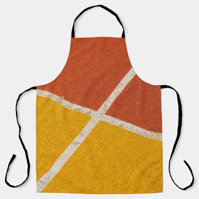 Delantal Suelo amarillo y naranja (Anverso)
