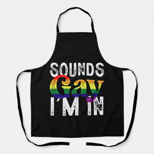Delantal Suena gay estoy en la bandera LGBT arcoíris del me