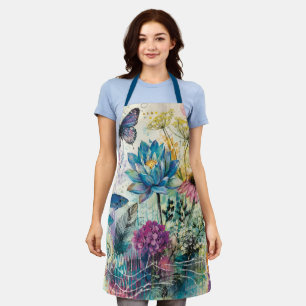 Delantal Sueño Acuático Floral Vibrante
