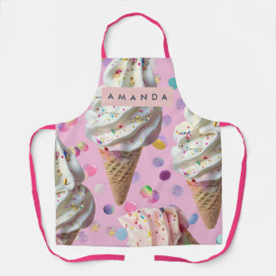 Delantal Sueño de Helado Pastel Caprichoso Personalizado