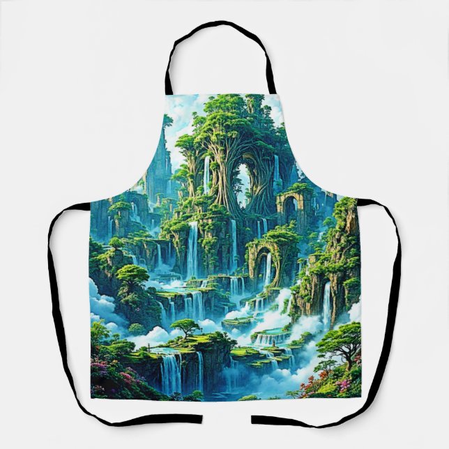 Delantal Sueño del reino de los árboles de cascada (Anverso)