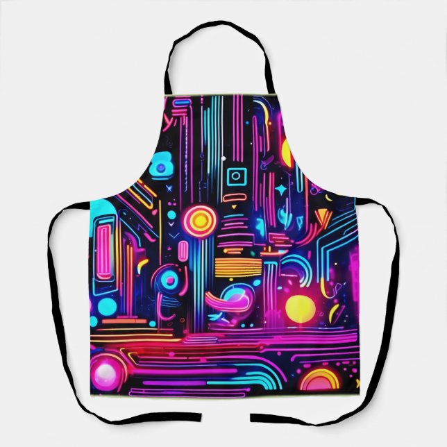 Delantal Sueños de Circuitos de Neón (Anverso)