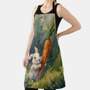 Delantal Sueños de conejito en Meadow: Apron de impresión c