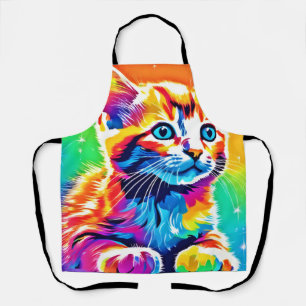 Delantal Sueños de gatitos arcoiris