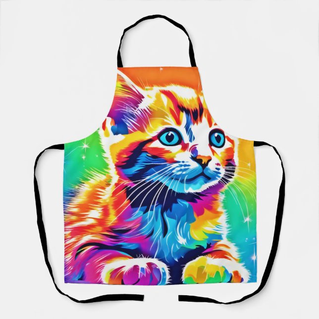 Delantal Sueños de gatitos arcoiris (Anverso)