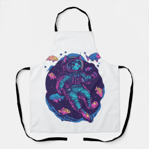 Delantal Sueños de gato espacial � Gato de galaxia vaporwav