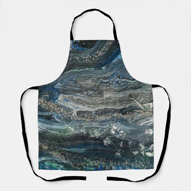 Delantal Sueños de la pintura abstracta Ocean'20 Serving (Anverso)