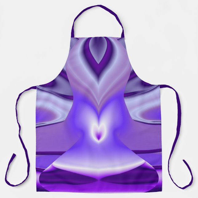 Delantal Sueños del arcoiris de flores moradas (Anverso)