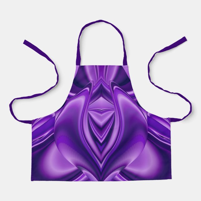 Delantal Sueños del arcoiris de flores moradas (Anverso)