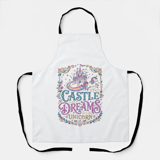 Delantal Sueños del Castillo de Unicornio Unicornio Fondo B (Anverso)
