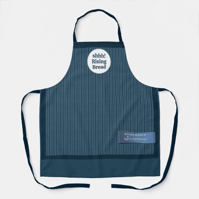Delantal Suéter de Baker Shh subiendo a Dough Funny Apron (Anverso)