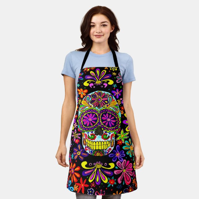 Delantal Sugar Skull Apron (Gastado)