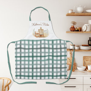 Delantal Suministros de repostería con estampado de gingham