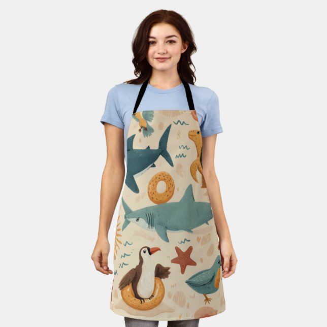 Delantal Summer Escape All-Over Print Apron Gift (Gastado)