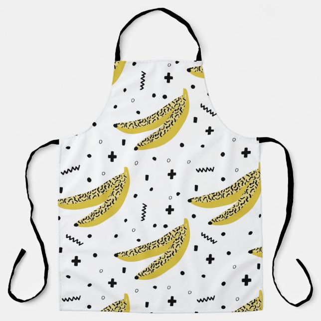 Delantal Summer seamless pattern with bananas in pop art st (Anverso)